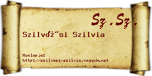 Szilvási Szilvia névjegykártya