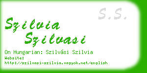 szilvia szilvasi business card